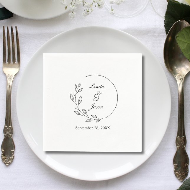 Servilleta De Papel Matrimonio personalizado de caligrafía moderna de  (Subido por el creador)