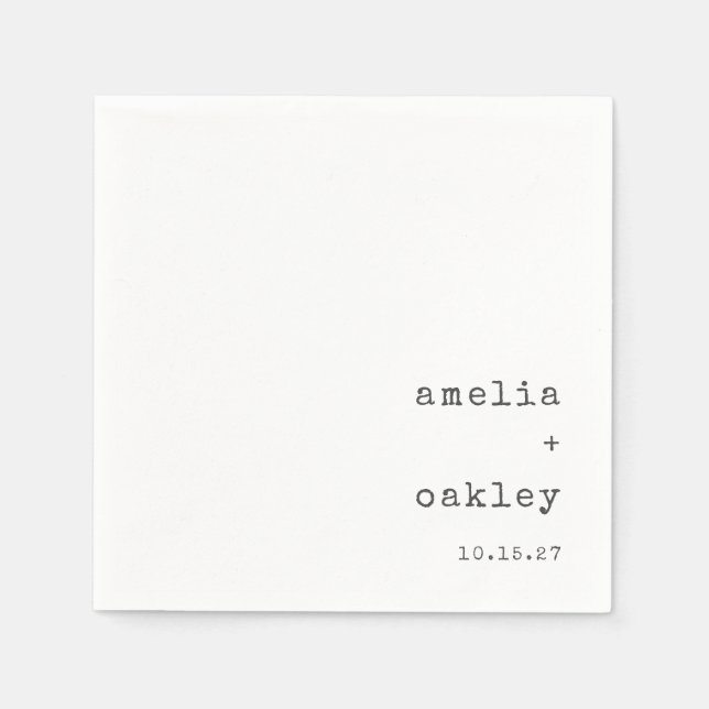 Servilleta De Papel Matrimonio personalizado de máquina de escribir re (Anverso)