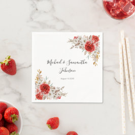 Servilleta De Papel Matrimonio rústico-Rosa-rural