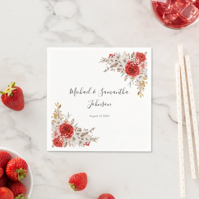 Servilleta De Papel Matrimonio rústico-Rosa-rural (In situ)