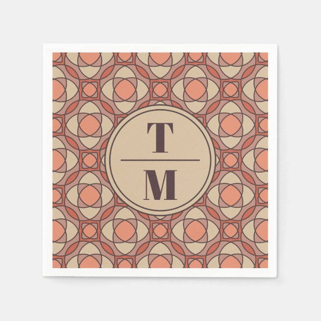 Servilleta De Papel Mauve and Terracotta Art Deco Wedding Paper Napkin (Anverso)