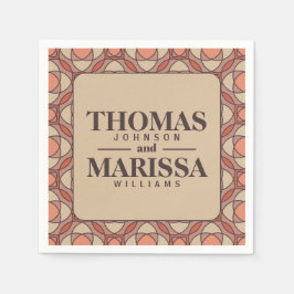 Servilleta De Papel Mauve and Terracotta Art Deco Wedding Paper Napkin