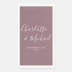 Servilleta De Papel Mauve Elegant Signature Script Boda