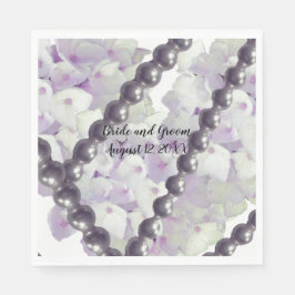 Servilleta De Papel Mauve Hydrangeas y Pearls Boda Papeles Napkins