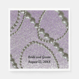 Servilleta De Papel Mauve Metallic Fleck Pearl Boda Napkins