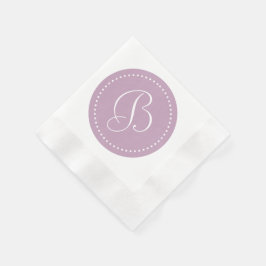 Servilleta De Papel Mauve Mist/White Dot Monograma
