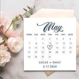 Servilleta De Papel May Calendar Dark Blue Boda