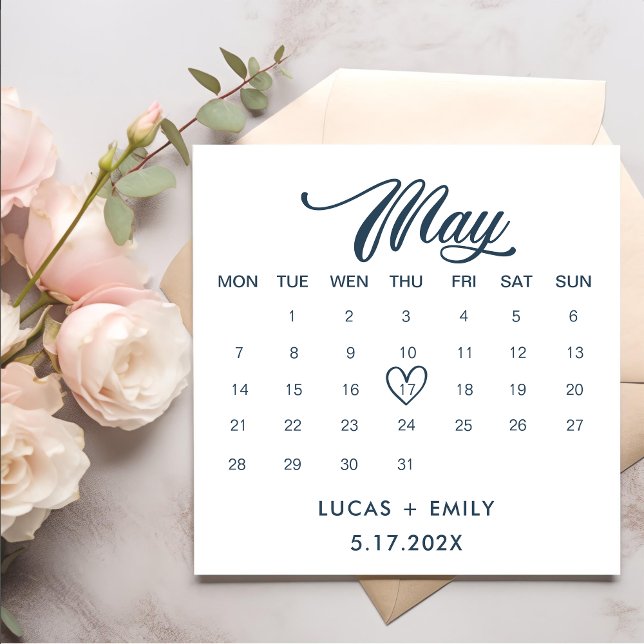 Servilleta De Papel May Calendar Dark Blue Boda (Subido por el creador)