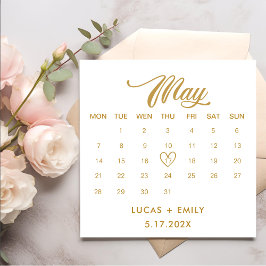 Servilleta De Papel May Calendar Gold Boda