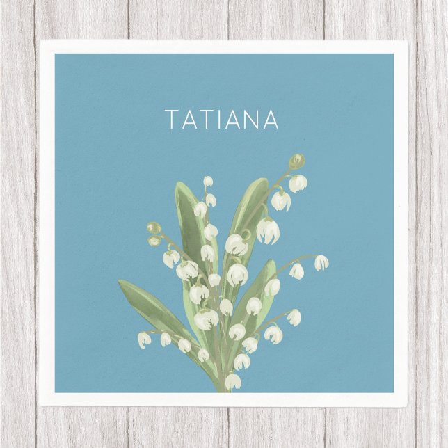 Servilleta De Papel May Lily of the Valley Floral Bouquet Custom Name  (Subido por el creador)