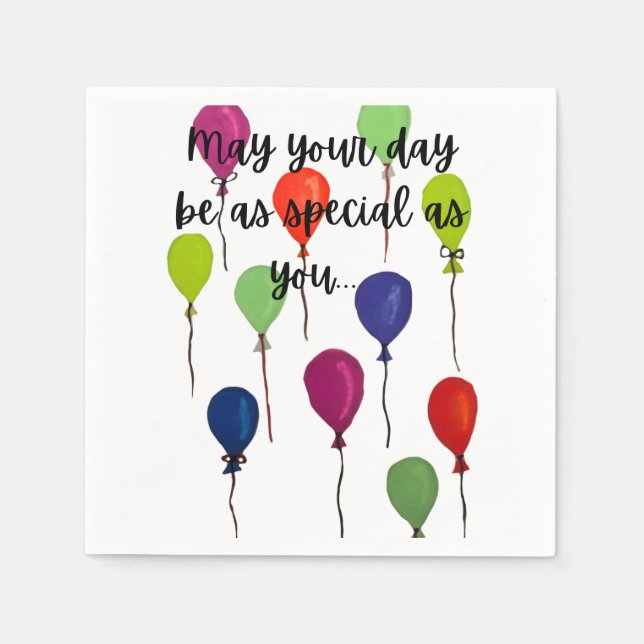Servilleta De Papel May your day be special colourful balloons (Anverso)