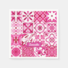 Servilleta De Papel Mayólica de verano rojo Mediterráneo siciliano