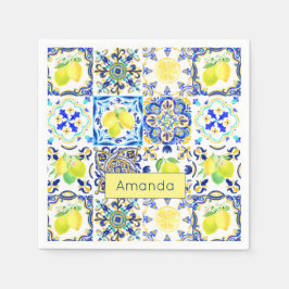 Servilleta De Papel Mayólica mediterránea de verano siciliana