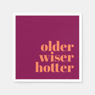Servilleta De Papel Mayor Wiser Hotter Negrita Naranja Púrpura Cumplea