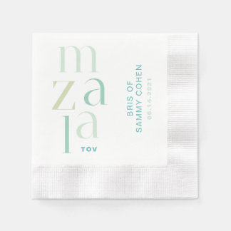 Servilleta De Papel Mazal Tov felicita al hebreo verde moderno