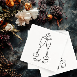 Servilleta De Papel Mazel Tov Boda Champagne Cheetch Doodle