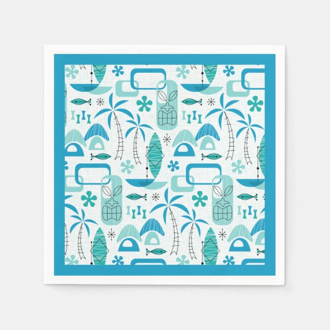 Servilleta De Papel MCM Hawaiian Village – Blue (Anverso)