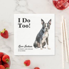 Servilleta De Papel Me Casaré También Boston Terrier Boda de Mascotas