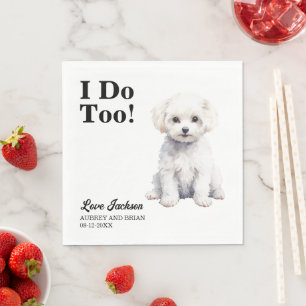 Servilleta De Papel Me caso también Bichon Frise Perro Foto Boda