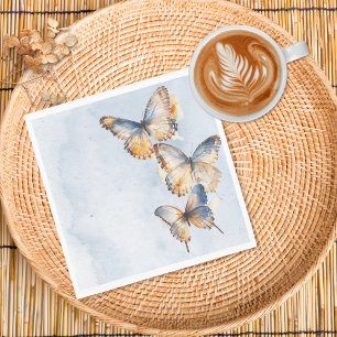 Servilleta De Papel Me Da Mariposas Blue Modern Bridal Shower