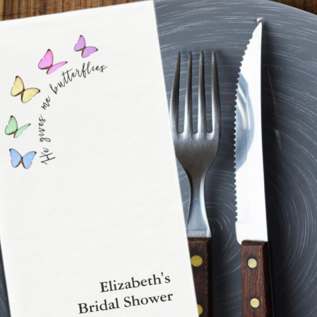 Servilleta De Papel Me Da Una Ducha De Novias Mariposas (Subido por el creador)