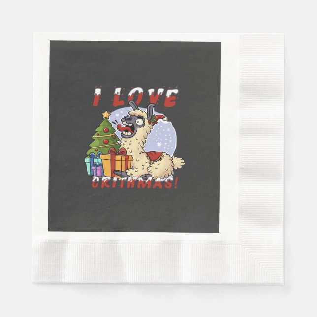 Servilleta De Papel ME ENCANTA CRITHMAS Llama (Anverso)