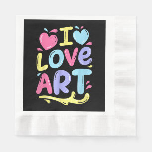Servilleta De Papel Me encanta el arte, el regalo de pintura colorida 