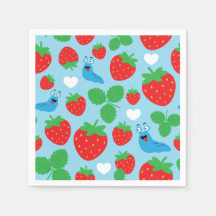 Servilleta De Papel Me encanta el patrón sin mar de las fresas