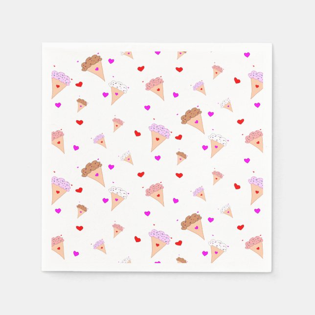 Servilleta De Papel Me Encanta La Crema De Hielo, El Patrón De Sabores (Anverso)