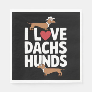 Servilleta De Papel Me encanta la gráfica divertida de Dachshunds para