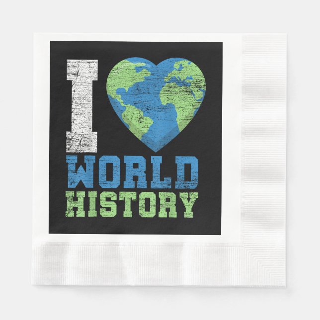 Servilleta De Papel Me encanta la historia del mundo (Anverso)