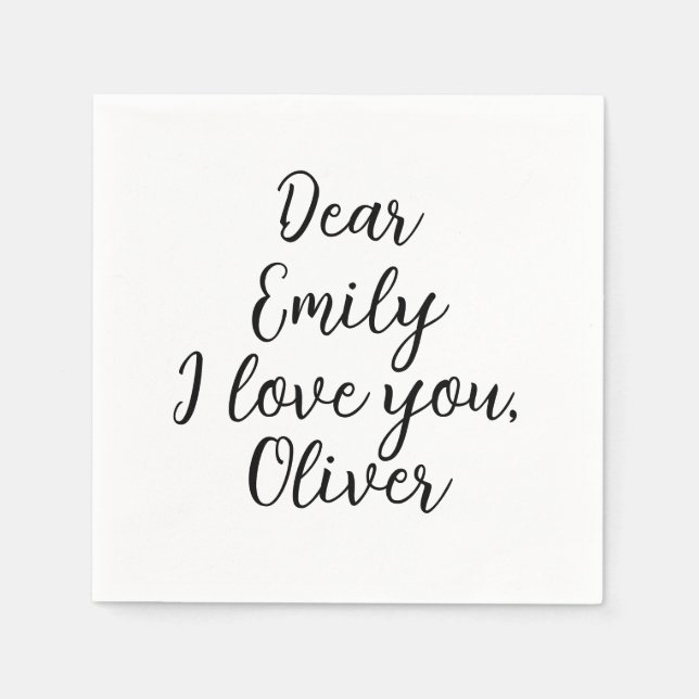 Servilleta De Papel Me encanta la plantilla de texto (Anverso)