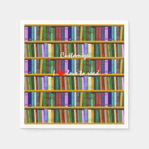 Servilleta De Papel Me encanta leer Books Thunder_Cove