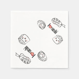 Servilleta De Papel Me encanta Sushi Napkin