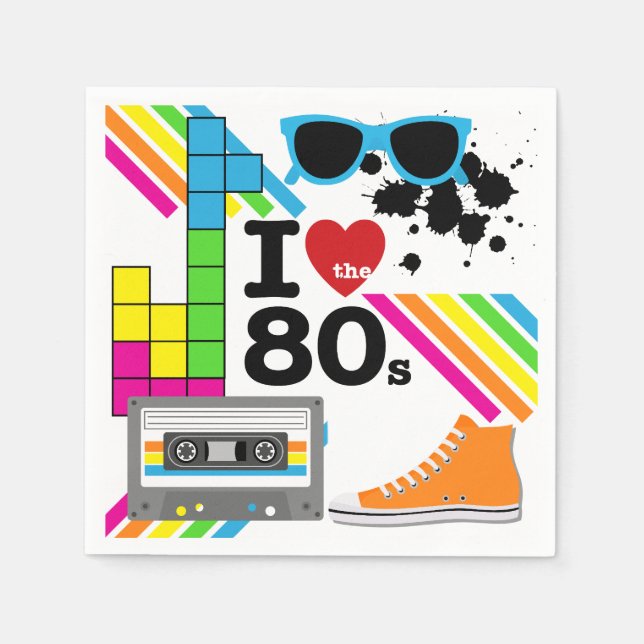 Servilleta De Papel Me encantan las servilletas de papel de los años 8 (Anverso)