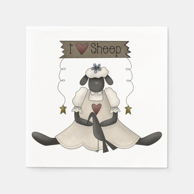 Servilleta De Papel Me encantan las toallas de papel de oveja (Anverso)