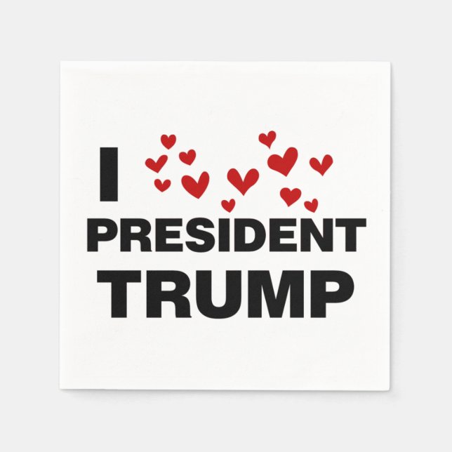 Servilleta De Papel Me encantan los corazones del presidente Trump (Anverso)