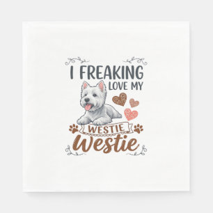Servilleta De Papel Me Encantan los Corazones y Patas de Perro Westie_