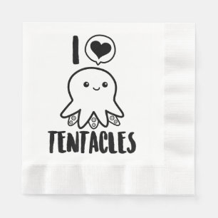 Servilleta De Papel Me encantan los tentacles camisetas de café pulpo