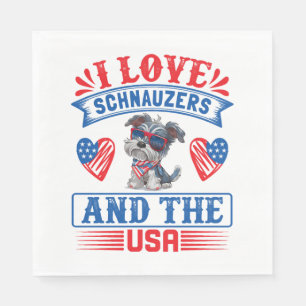Servilleta De Papel Me encantan Schnauzers y los Estados Unidos