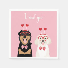 Servilleta De Papel Me Gusta Valentine Dog Rottweiler Maltipoo Puppy