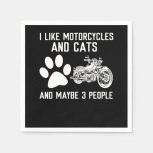 Servilleta De Papel Me Gustan Las Motocicletas Y Los Gatos El Gracioso