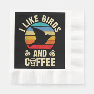 Servilleta De Papel Me gustan los pájaros y el café Divertido tema de 