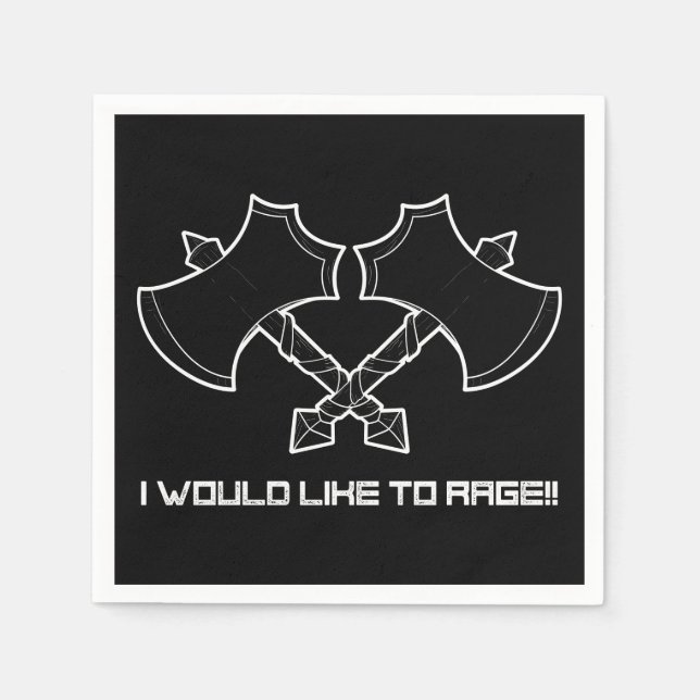 Servilleta De Papel "Me gustaría rabiar" -los bárbaros, siempre. (Anverso)