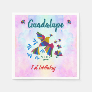 Servilleta De Papel Me lo dijo un pajarito - Arte Mexicano Editable
