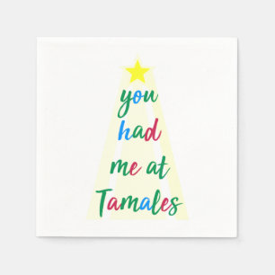Servilleta De Papel Me Tenías En Tamales Navidades Hispanos Napkin