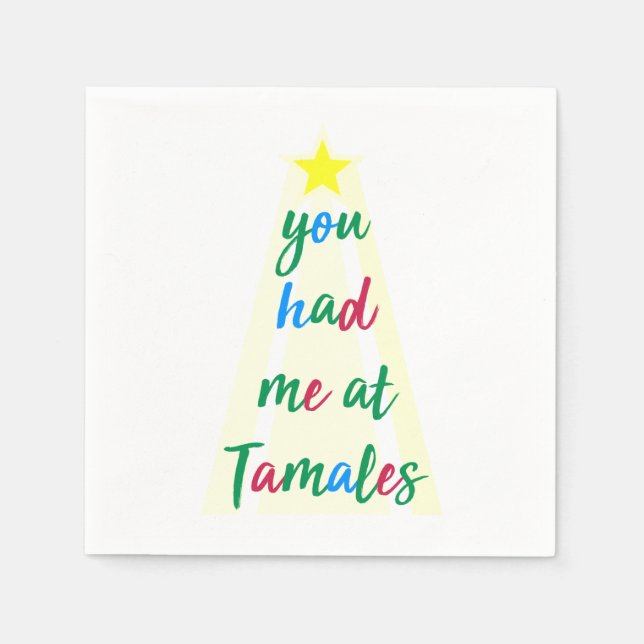 Servilleta De Papel Me Tenías En Tamales Navidades Hispanos Napkin (Anverso)