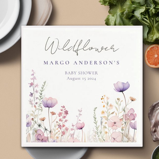 Servilleta De Papel Meadow Wildflower Field Baby Shower Woodland (Subido por el creador)