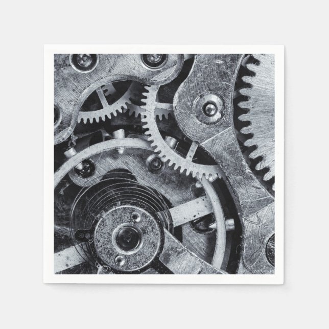 Servilleta De Papel Mecánica de piezas de tiempo (Anverso)