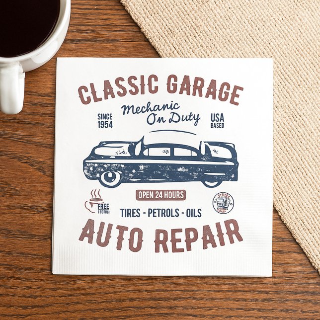 Servilleta De Papel Mecánico de garaje de coche clásico de servicio (Subido por el creador)